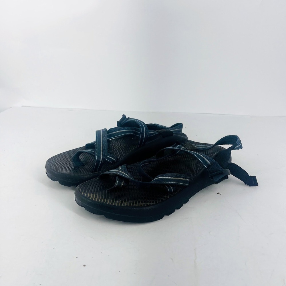 Chaco Z/Cloud 2 Mens Hiking Sandals Blue Black Striped Toe Loop Size 13‎